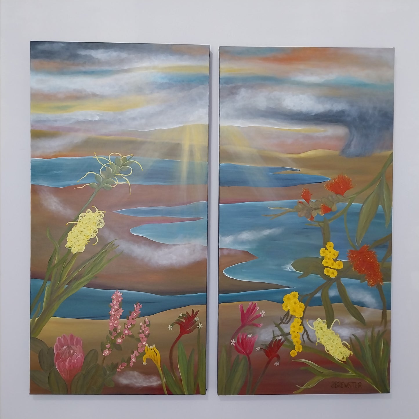 Artwork - Beyond the Flowers (Diptych)