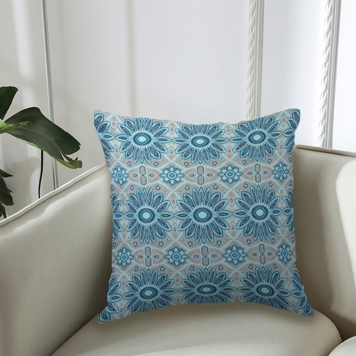 Couch Pillowcase - Blue Flower