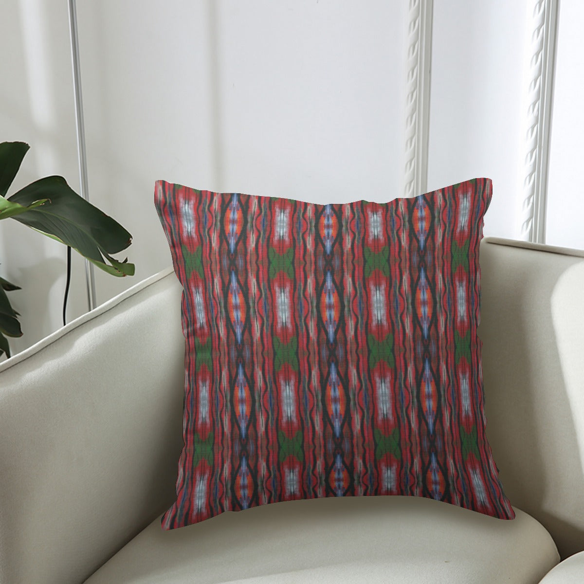 Couch Pillowcase - Red, Green, and Blue Abstract