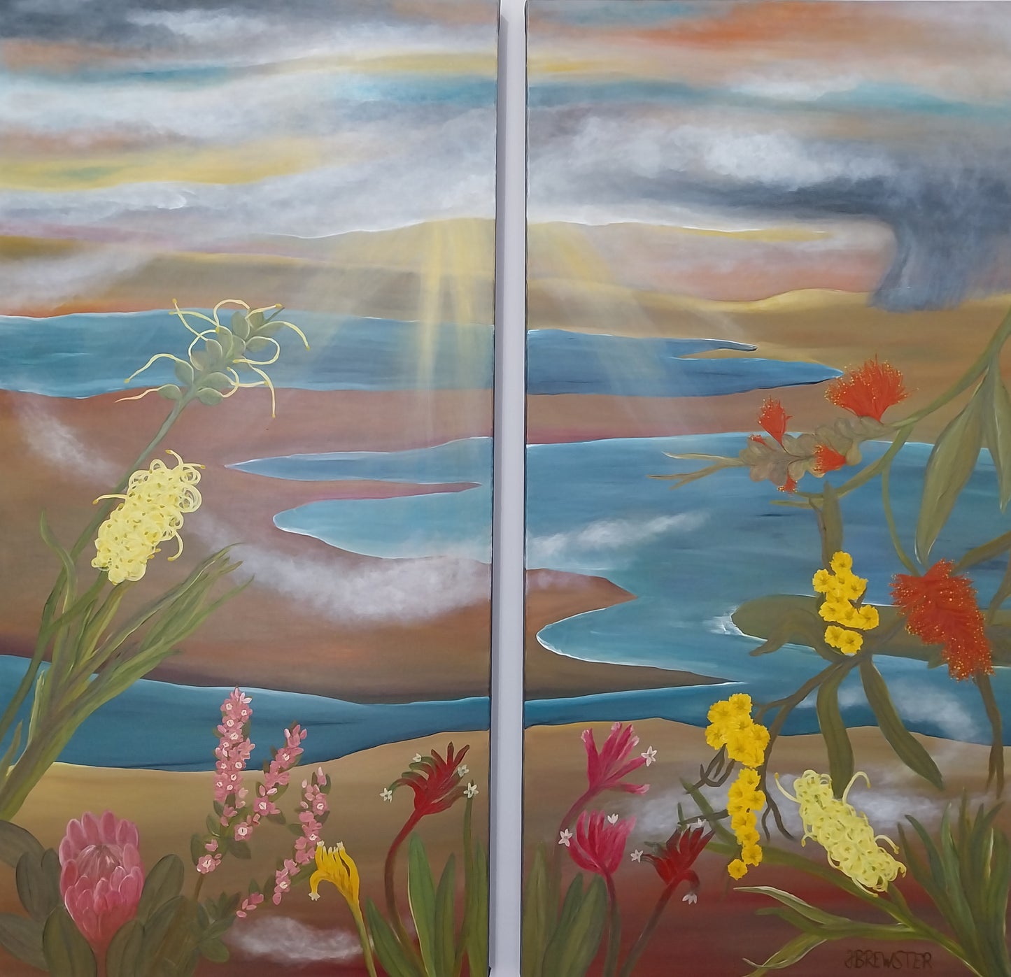 Artwork - Beyond the Flowers (Diptych)