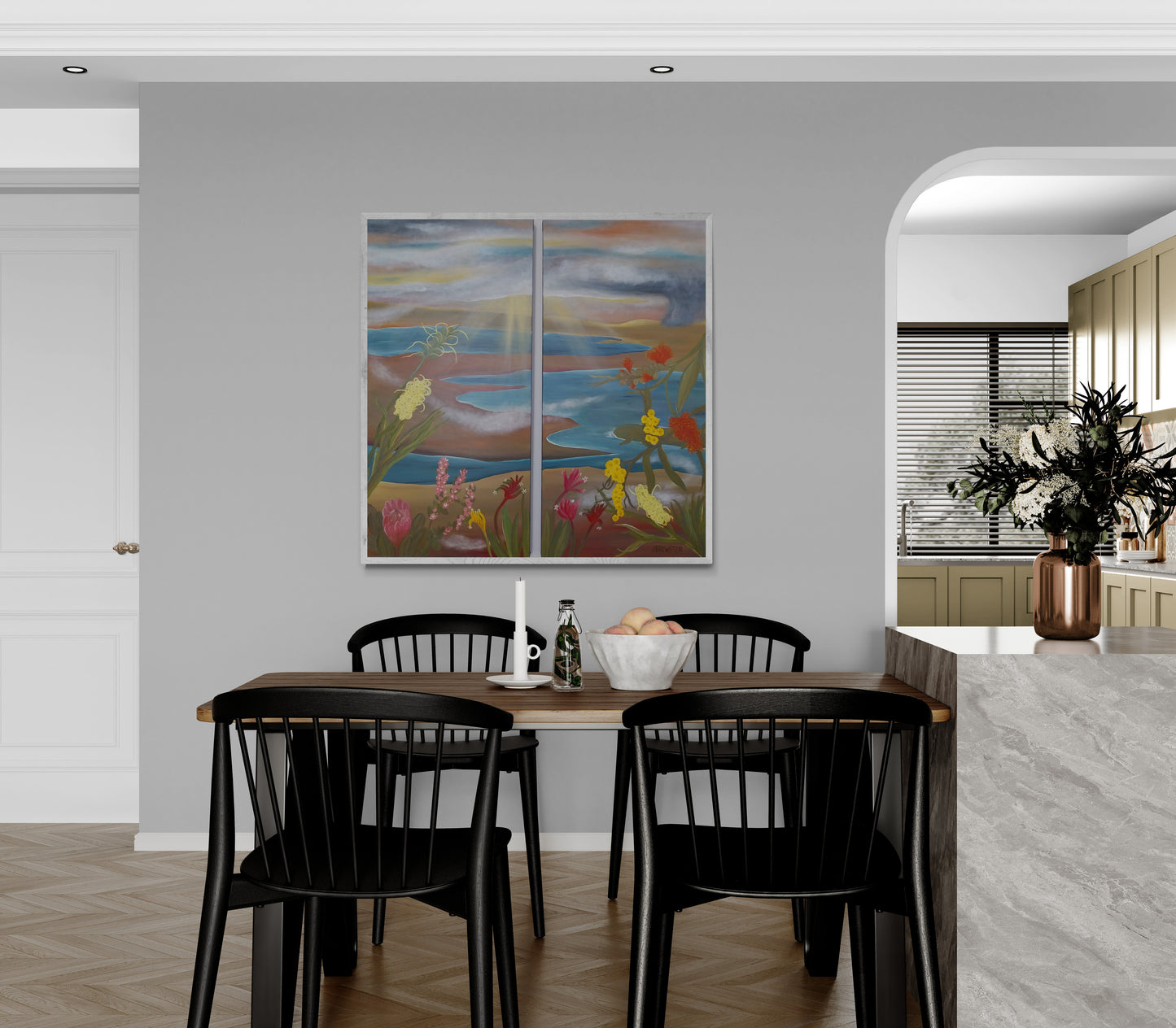 Artwork - Beyond the Flowers (Diptych)